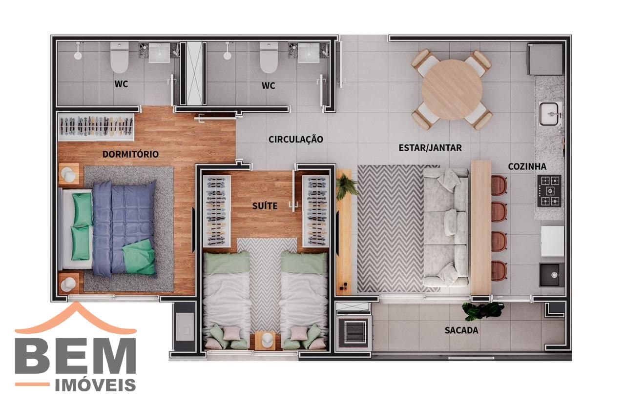 Apartamento para Venda com 2 quartos e 62m² no bairro Fazenda, em Itajaí