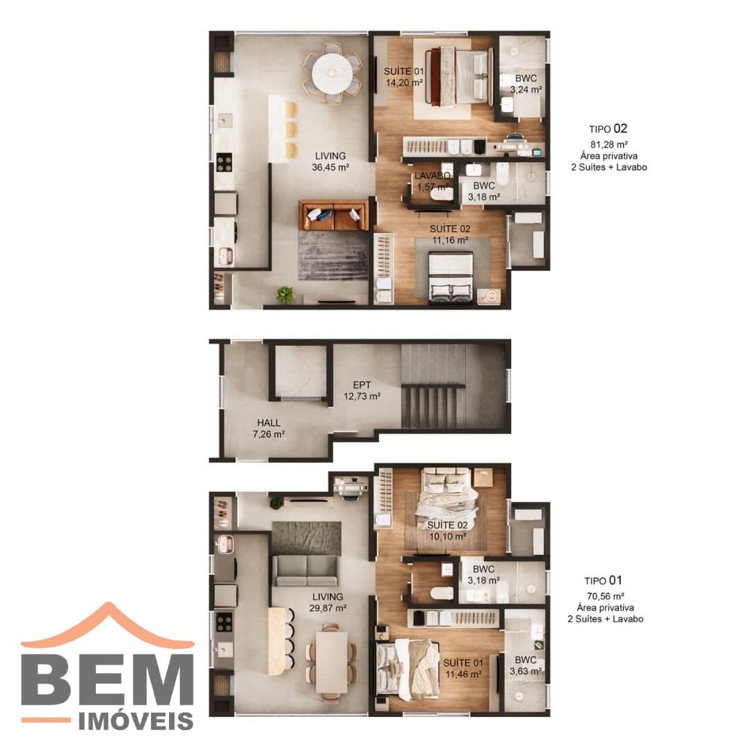 Apartamento para Venda com 2 quartos e 81m² no bairro São Francisco de Assis, em Camboriú