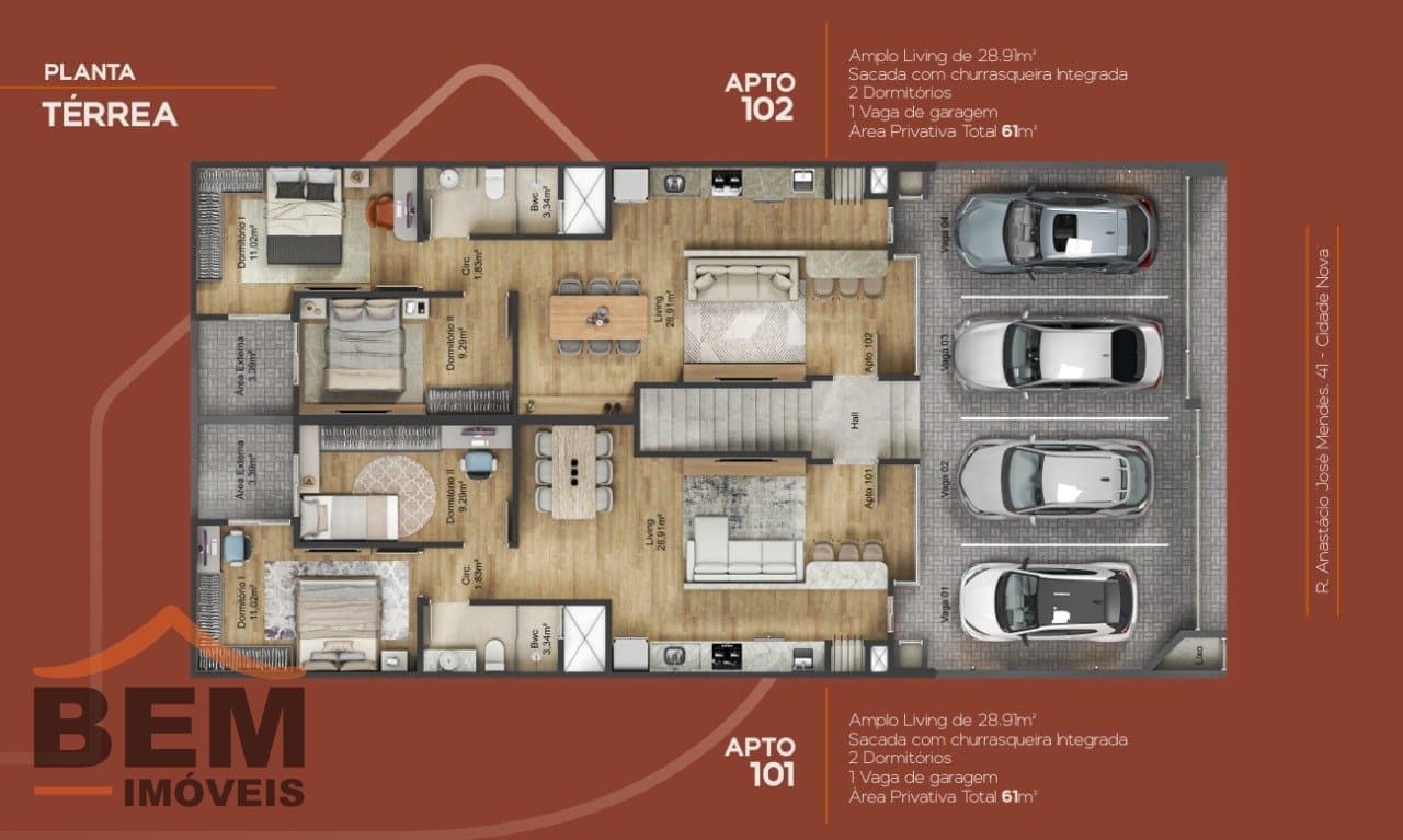 Apartamento para Venda com 2 quartos e 61m² no bairro Cidade Nova, em Itajaí